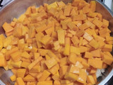 Tortilla de calabaza y hojas de remolacha