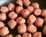 A picture of step 2 of Vickys Sausage Meat Meatball Pasta Bake, GF DF EF SF NF.