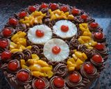Foto del paso 5 de la receta: Torta rellena de crema con dulce de leche y frutas