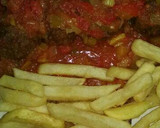 Foto del paso 5 de la receta: Albóndigas con enfritada y patatas fritas