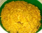 A picture of step 2 of Jollop rice and macaroni with vegetable souce.