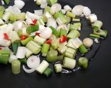 A picture of step 2 of Yui inspired noodles.