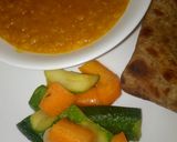A picture of step 1 of Masoordaalcurry steamedveggies and Brown chapati #4weekchallenge.