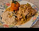 Foto del paso 6 de la receta: “Muslos de pollo al vino blanco con crema de puerros”