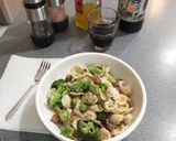 A picture of step 8 of Orechiette - straying from the original recipe.