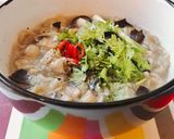 Hình bước làm 5 của món Canh Súp Nấm Thịt Viên & Vỏ Bánh Mandu Xén Dư