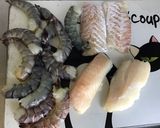 Une image de l'étape 2 de Gambas et dos de cabillaud marinés au gingembre et citron vert.