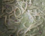 A picture of step 4 of Beetroot and Spinach Spaghetti Pasta.