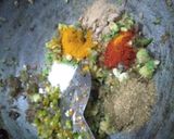 A picture of step 3 of Stuffed karele.