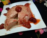 A picture of step 5 of Strawberry Pudding🍓🍓🍓🍮🍮🍮.