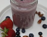 A picture of step 1 of Perfectly Purple Almond Butter Smoothie.