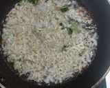 A picture of step 4 of Proso millet with spinach green peas Dalia.