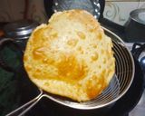 A picture of step 3 of Aloo Chana Poori with dahi bhalla.
