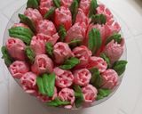 Foto langkah ke 8 dari resep Rainbow Cake (Flower Bucket Cake).