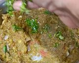 A picture of step 6 of Maharashtrian Lunch Thali of Bhakri, Vangyache Bharit, Phodniche Varan, Gul aani Tup.