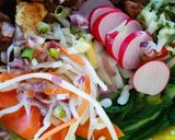 Gemüse - Reis - Bowl mit karamellisiertem Schweinebraten Rezeptschritt 9 Foto