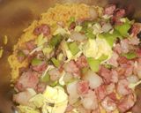 A picture of step 8 of Rice with Smoked Pork Loin, Egg, and Corn.