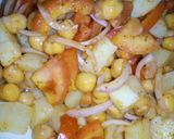 A picture of step 3 of ALU Chana chaat.