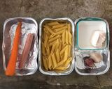 Foto langkah ke 1 dari resep Makanan AnakSup Penne Ziti isi Sosis, tahu & wortel.