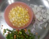 A picture of step 1 of Schezwan Macroni.