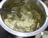 A picture of step 2 of Colacasia & green sorrel curry (alu chi bhaji).