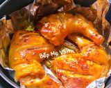 Hình bước làm 3 của món Xôi hoa đậu biếc đùi gà nướng nồi chiên ko dầu