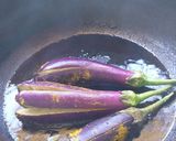 A picture of step 2 of Brinjal dip Dal curry.