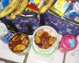 A picture of step 2 of White Rice and Stew with Fried plaintain.