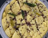 A picture of step 6 of Dhokla vegan.