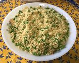Une image de l'étape 8 de Semoule aux petits pois et bouillon de gambas.