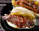 Hình bước làm 4 của món BBĐL kẹp Gà Teriyaki - Taiwanese Bao with Teriyaki Chicken