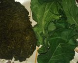 A picture of step 1 of Sarson ka saag,rice(white) atta roti.