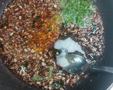 A picture of step 4 of Proso millet with spinach green peas Dalia.