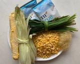 Hình bước làm 1 của món Sữa bắp lá dứa
