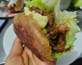 Foto del paso 15 de la receta: Arepas🥯de plátano🫓macho maduro🍌rellenas🥑de pollo🍗bbq🍅y queso🥯🍯🧀