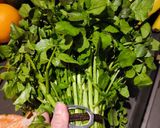 A picture of step 1 of Sauteed Watercress.
