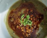 A picture of step 5 of Palak curry spinach curry.
