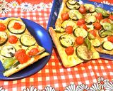 A picture of step 4 of Focaccia with Cherry Tomatoes and Zucchini.