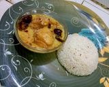 A picture of step 4 of Dahi baray with white rice.