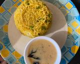 A picture of step 3 of Masala Rice with Kadhi.