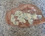A picture of step 4 of Chicken Al kiev.