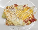 รูปขั้นตอนการทำที่ 3 ของ Bacon Egg Cheese Topping Toast