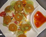 A picture of step 3 of Cheese Murukku sandwich.