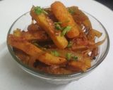 A picture of step 7 of French fries sabji.