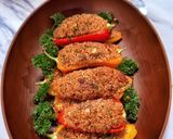 A picture of step 7 of Stuffed baby peppers with date couscous and feta.