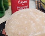 A picture of step 2 of Beef burger 🍔 in a gluten free bun.😋😋😋.