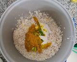 Foto langkah ke 2 dari resep Tumpeng Mini Kerucut/Nasi Kuning Magic Com.