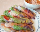 รูปขั้นตอนการทำที่ 4 ของ สลัดโรล (salad rolls) น้ำสลัดกุ้ง