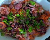 A picture of step 8 of Pink Quinoa salad.