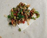 A picture of step 4 of Chicken cheese spring roll.